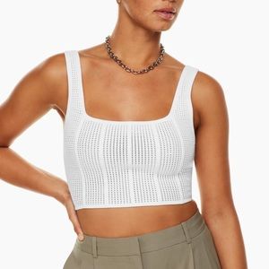 Aritzia Babaton Sculpt Knit Square Neck Cropped tank